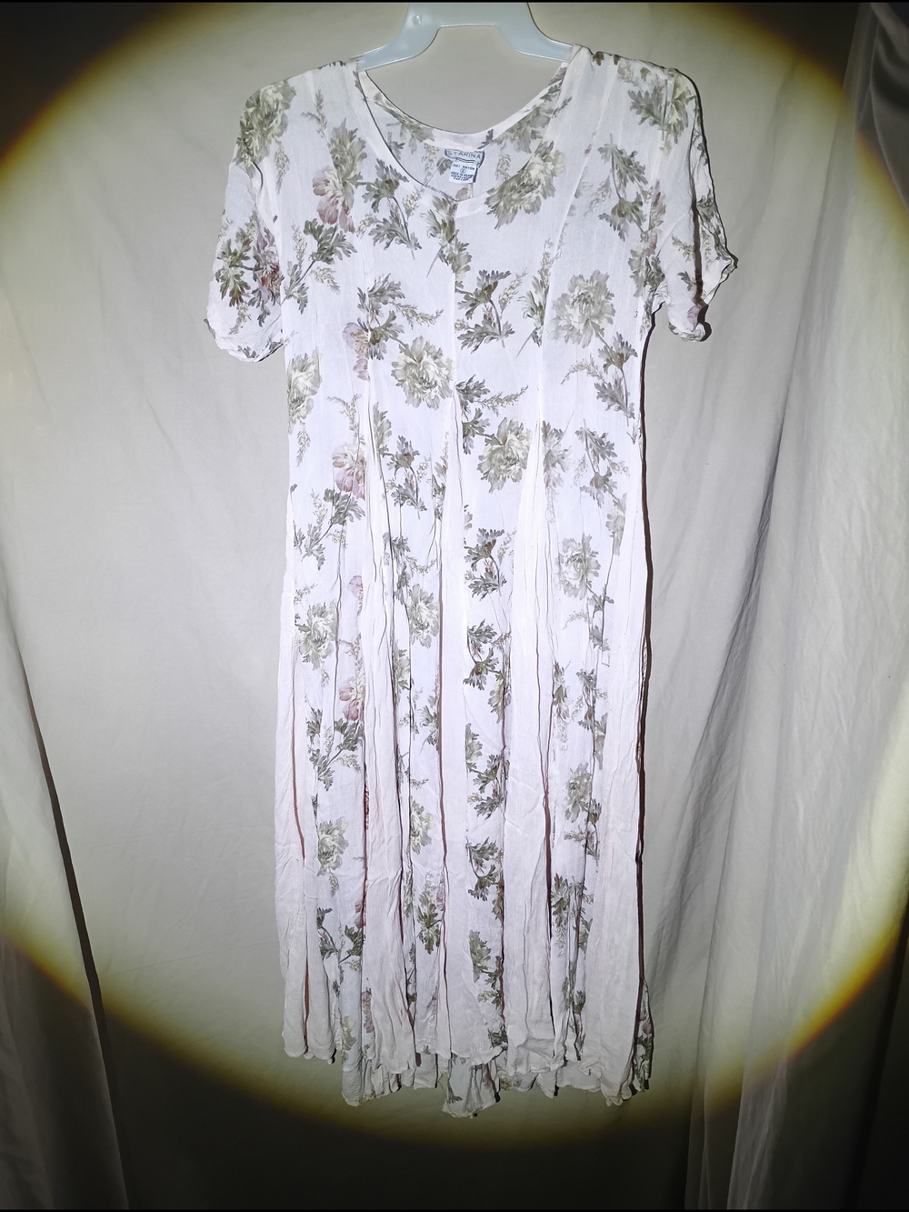 Vintage Starina 100% Rayon Floral Maxi Dress S